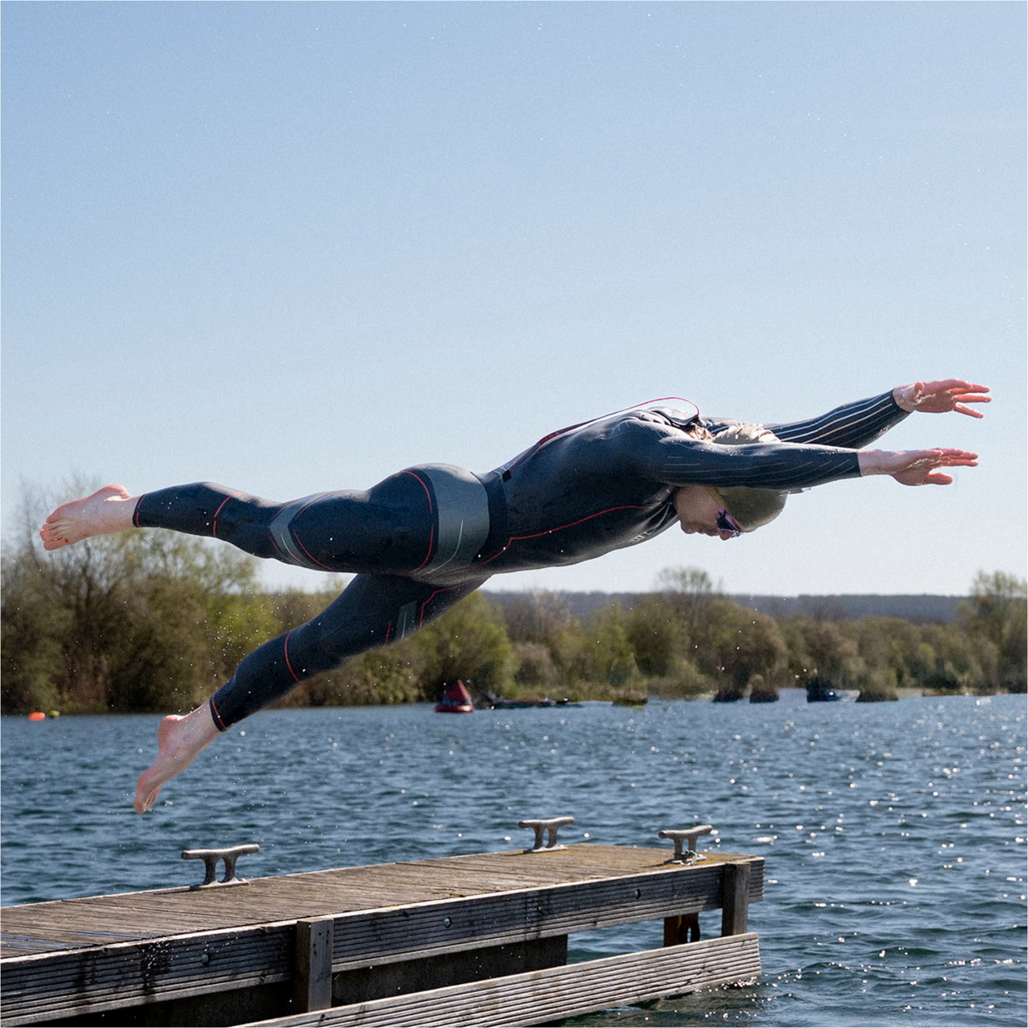 2026 HUUB Mens Aegis XV Swim Wetsuit 3:5 AEGXV35 - Black / Red
